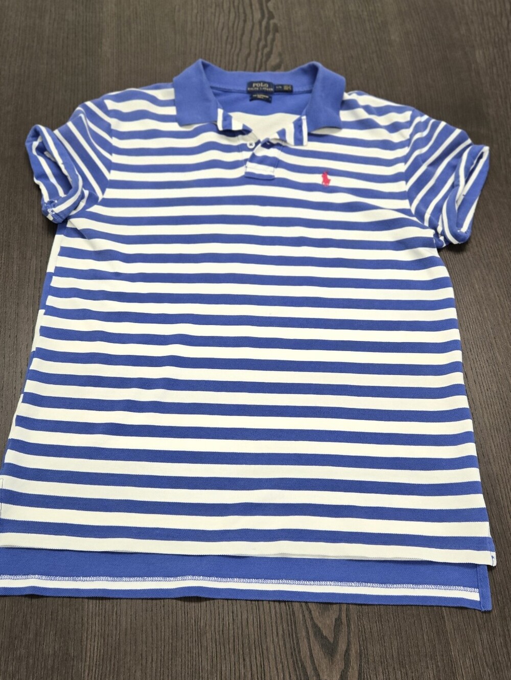 Ralph Lauren Blue and White Striped Polo